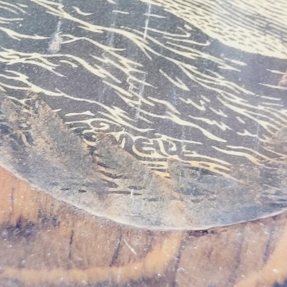 VTG 1978 Bill O'Neill Wildlife Art on Wood Dinner on the Run Whitetail & Cougar - Picture 8 of 12